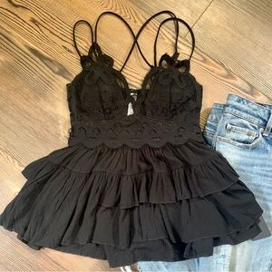 NWT Zenana Crochet Lace Peplum Cami Small